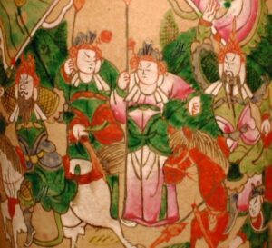 Vivaci colori della guerra in porcellane cinesi acquistate nella prima metà del novecento.