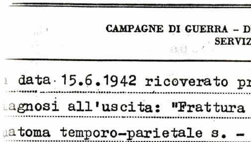 Le ferite di Mezzo Giugno 1942 sul foglio matricolare di Rosario